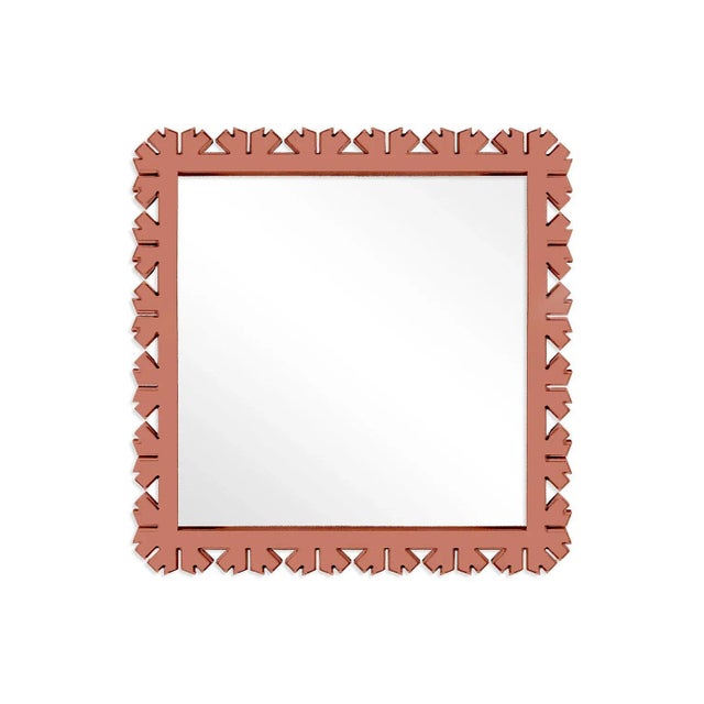 Contemporary Fleur Home Audubon Bamboo Sticks Square Mirror in Red Earth, 31.5x31.5 For Sale - Image 3 of 3