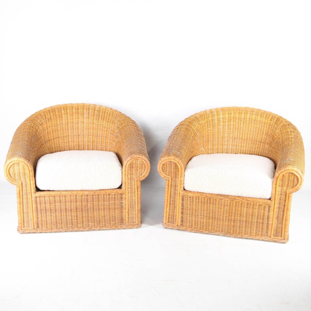 Set of Wicker Bergere Chairs For Sale - Image 10 of 10