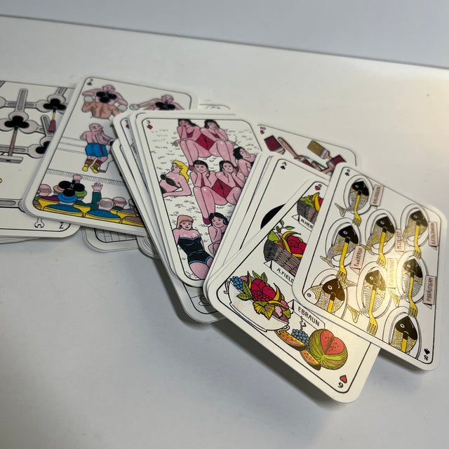 Illustration Vintage Bawdy Playing Cards Set/54 For Sale - Image 3 of 6