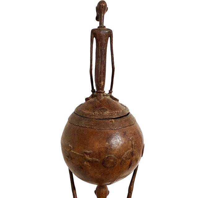 Vintage Lg African Dogon Mali Ceremonial Bronze Bowl 27.25" H For Sale In New York - Image 6 of 12