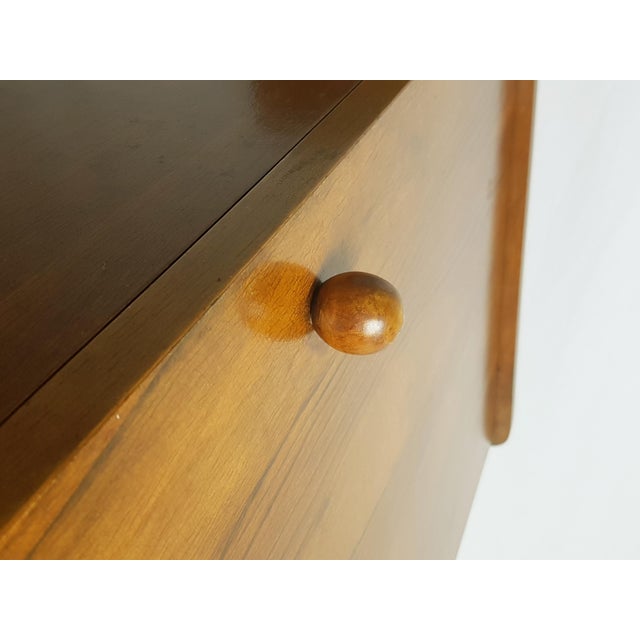 Mid-Century Modern Wooden Drop Off Wall Secretary attributed to Marcel Gascoin, 1950s For Sale - Image 10 of 18