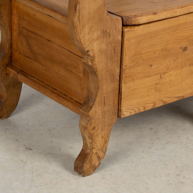 19th Century Swedish Pine Bench With Storage For Sale - Image 13 of 14