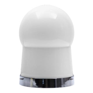 Sergio Asti Large Opaline Glass and Chromed Brass Lamp for Bilumen, 1972 For Sale