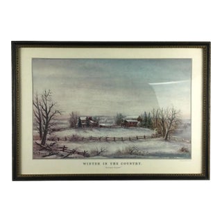 Winter in the Country January Sunset by George H Durrie For Sale
