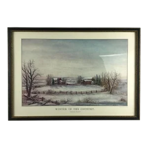 Winter in the Country January Sunset by George H Durrie