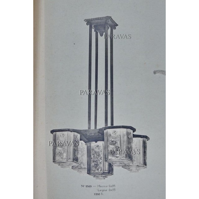 Hettier & Vincent French Art Deco Chandelier 1930s - Geometric Glass & Nickeled Bronze For Sale - Image 12 of 13