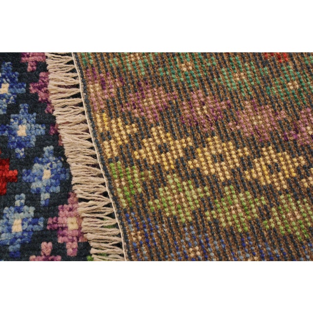 Blue Boho Chic Balochi Hand Knotted Wool Rug - 3'4'' X 4'8'' For Sale - Image 8 of 9