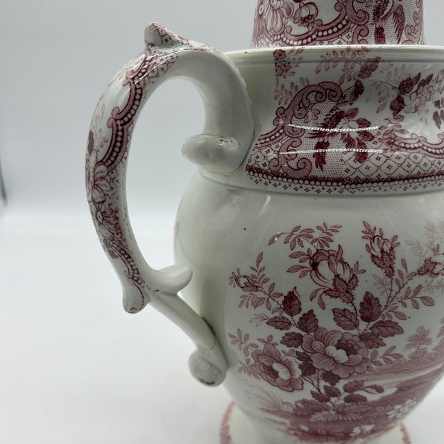 Ceramic A Very Nice Antique Staffordshire Pink Transfer Coffee Pot, Circa 1830's For Sale - Image 7 of 12