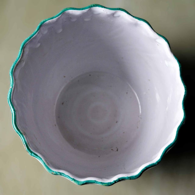 Vintage Italian flower pot. Hand painted and glazed over terracotta. There are variations in the glazed finish, there are...