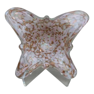 1960s Italian Machete-Spots Art Glass Butterfly Catchall Vessel