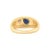 14k Yellow Gold Cigar Band Ring With Blue Sapphire & Diamond Size 5 For Sale - Image 9 of 16