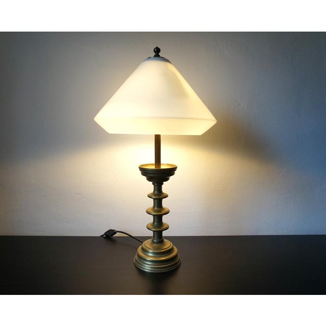 Art Nouveau Empire Brass Table Lamp, 1890s For Sale - Image 14 of 17