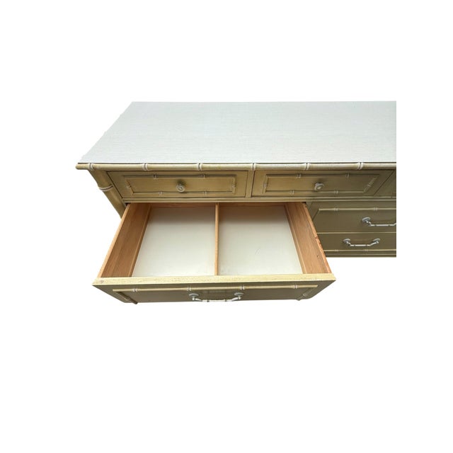 Thomasville Allegro Faux Bamboo 7 Drawer Dresser For Sale - Image 14 of 16