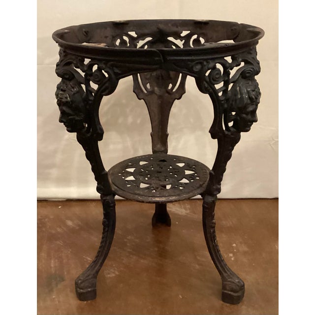 Gaskell & Chambers Ltd., Late 19c Cast Iron Pub Table With Wood Top. For Sale In Phoenix - Image 6 of 7