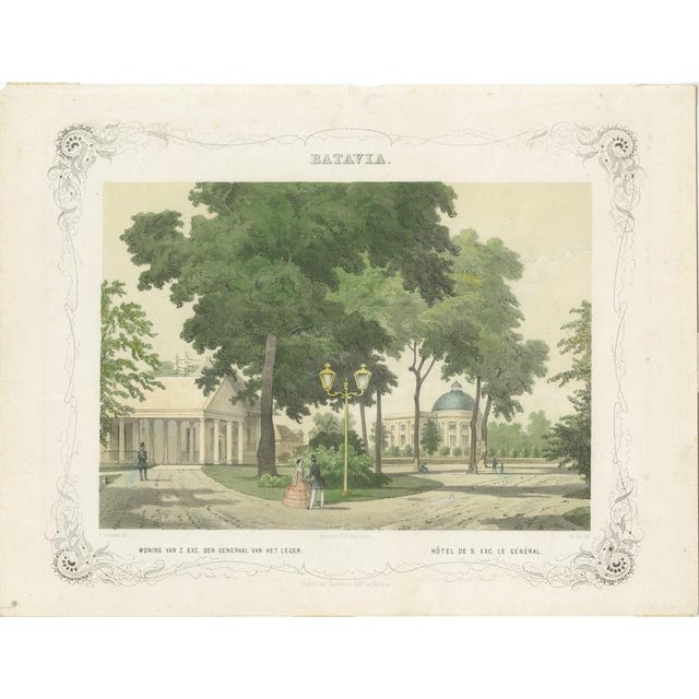 After Charles Theodore Deeleman, Batavia Generals Residence & Governors Hotel, 1860s, Lithograph For Sale - Image 9 of 9