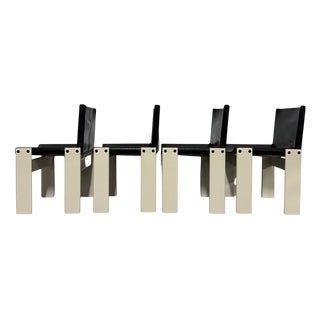 Monk Chairs attributed to Afra & Tobia Scarpa for Molteni&C, 1980s, Set of 4 For Sale