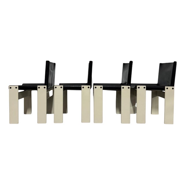 Monk Chairs attributed to Afra & Tobia Scarpa for Molteni&C, 1980s, Set of 4 For Sale