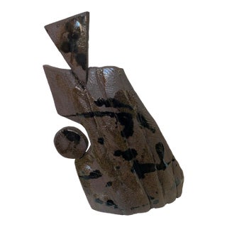 Original Brutalist "Kosmik" Ceramic Sculpture Geo For Sale