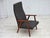 1970s, Danish highback armchair. Original dark green/gray furniture fabric, teak wood armrests and legs. Original very...