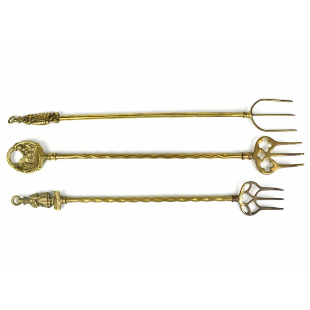 19th Century English Solid Brass Fireplace Toasting Forks - 3 Pieces For Sale - Image 6 of 6