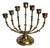 1960s Brass Rosebud Menorah With Adjustable Rotating Branches For Sale
