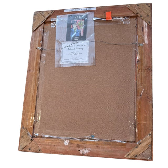 Peter Keil Contemporary Peter Robert Keil Framed Acrylic on Canvas Picasso Tribute Portrait, 22" X 27" For Sale - Image 4 of 11