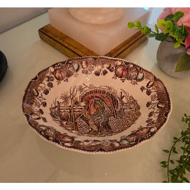 Ceramic Vintage Johnson Brothers His Majesty Oval Serving Bowl England For Sale - Image 7 of 8