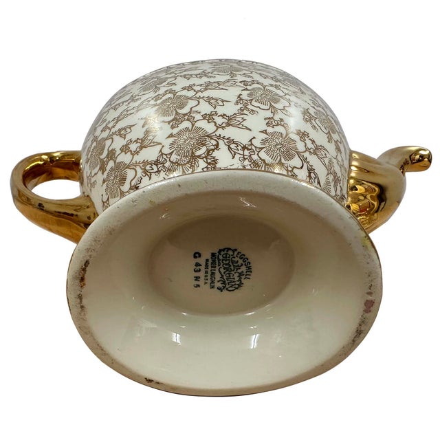 Vintage Homer Laughlin Eggshell Georgian Tea Set, 22-Karat Gold Gilt For Sale - Image 13 of 13