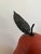 Metal Extra-Large Red Porcelain Pear With Metal Stem and Leaf For Sale - Image 7 of 10
