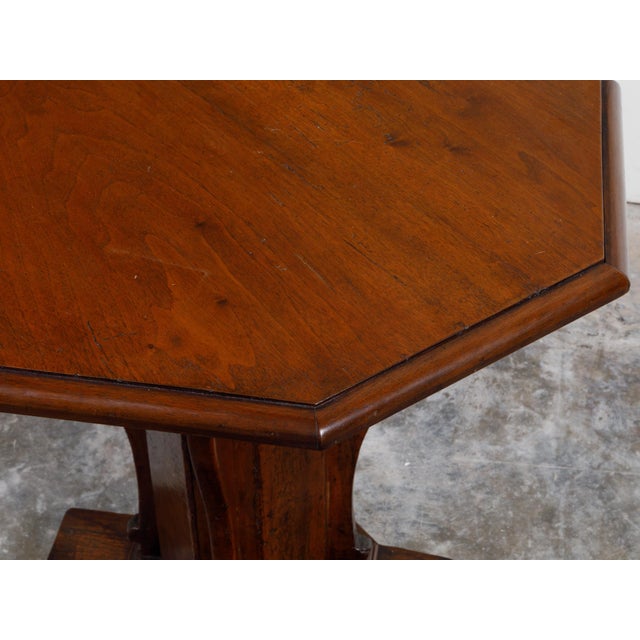 Italian 19th Century Walnut Side Table with Octagonal Top and Pedestal Base For Sale In Atlanta - Image 6 of 12