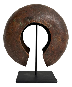 Antique Mbole Copper African Anklet Currency on Stand