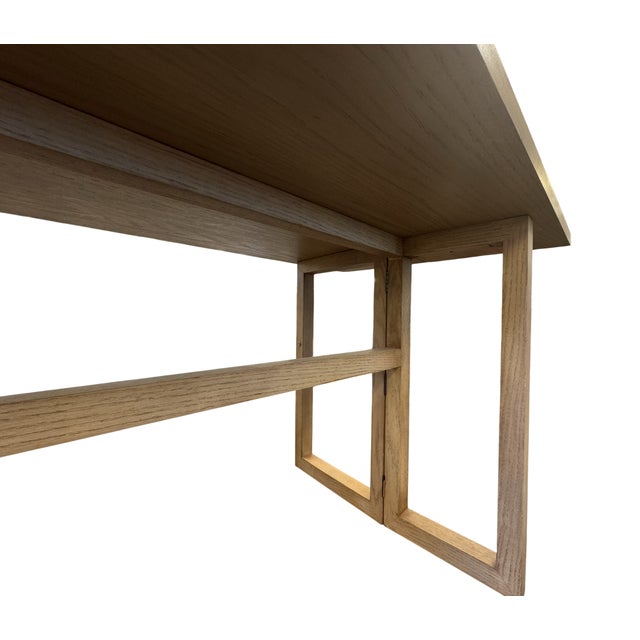 Flip Top Console in Natural Oak Manufactured by EJ Victor For Sale - Image 11 of 12