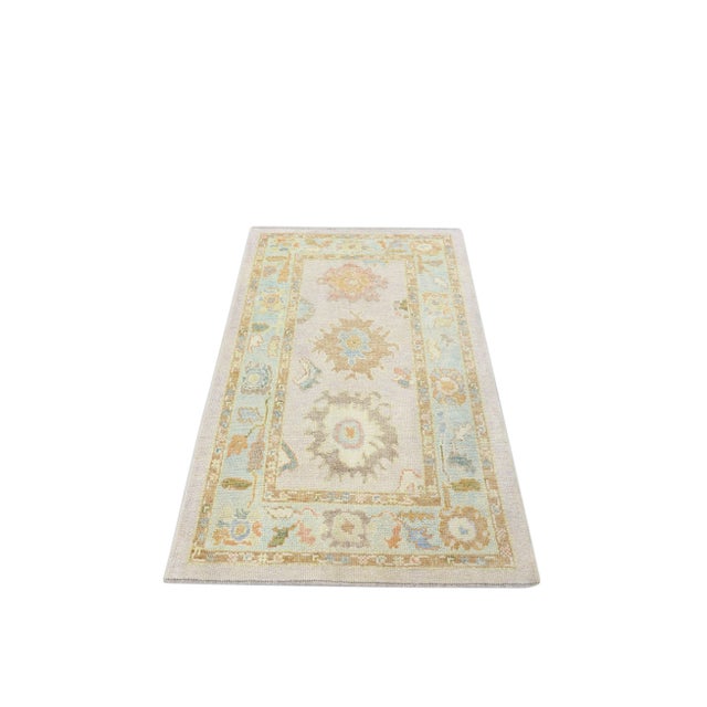 Modern Turkish Oushak Rug 3'4" x 5'3" For Sale - Image 9 of 10