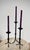Mid-Century Modern 1970s Brutalist Wrought Iron Candlesticks, Set of 3 For Sale - Image 3 of 7