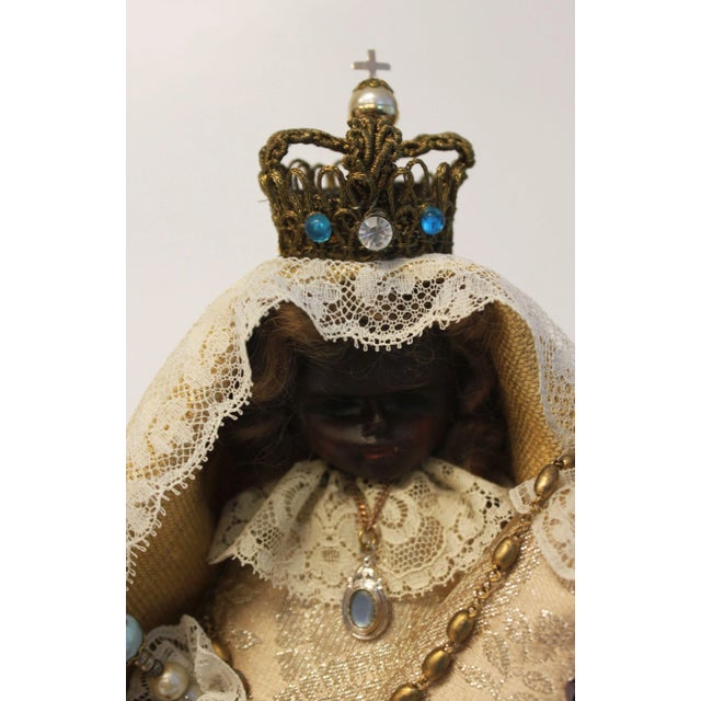 Virgin and Child in Wax Under Napoleon III Globe For Sale - Image 5 of 11