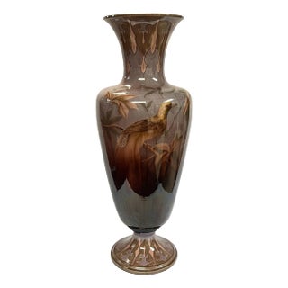 Monumental Austrian Glazed Faience Bird motif Vase by Gerbing &amp; Stephan For Sale