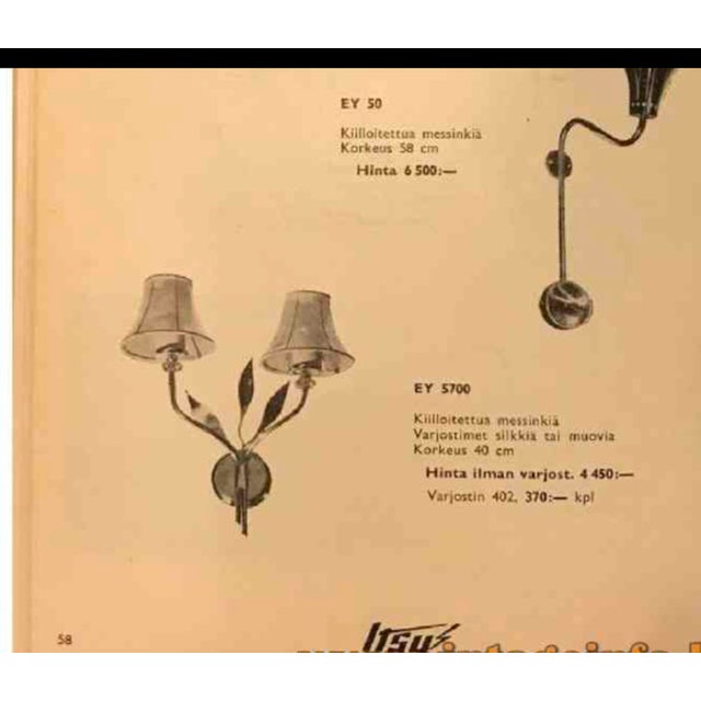 Brass Wall Light from Itsu Finland, 1950s For Sale - Image 6 of 11