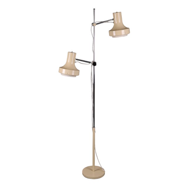 Vintage Cream Adjustable Floor Lamp attributed to Josef Hurka for Napako, 1970s For Sale