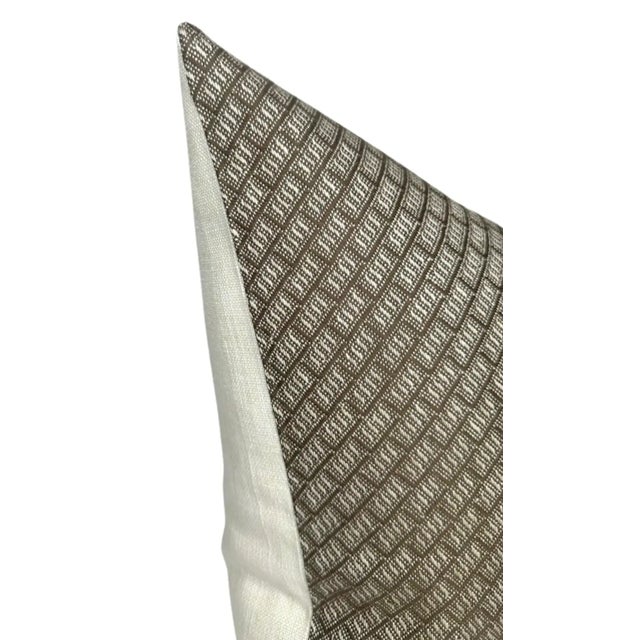 Modern Lattice Woven Pillow Cover, 20x20 Pillow For Sale - Image 3 of 4