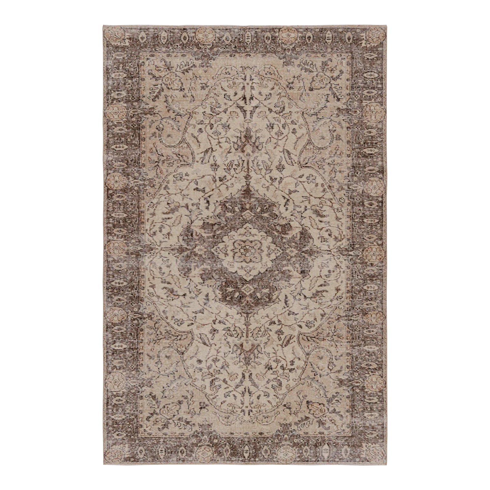1960s Vintage European Style Rug With Geometric Floral Patterns | Chairish