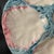 A 19th-century Majolica pink and blue oyster plate, attributed to the French pottery maker Gien featuring six cream-white...