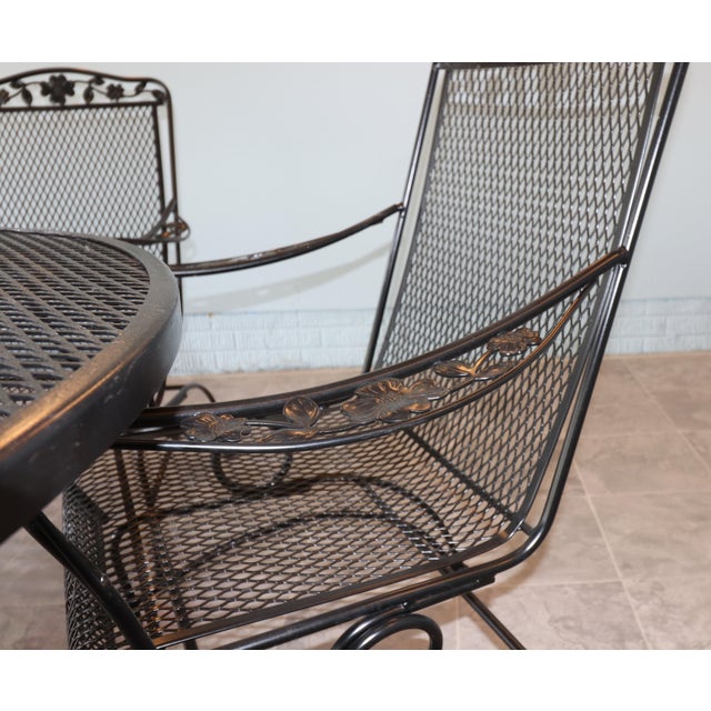 Vintage Russel Woodard "Primrose" Wrought Iron Family Patio, 7 Pieces For Sale - Image 15 of 18