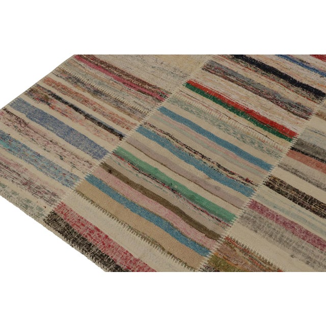 2010s Rug & Kilim’s Patchwork Kilim Rug in Polychromatic Stripes For Sale - Image 5 of 7