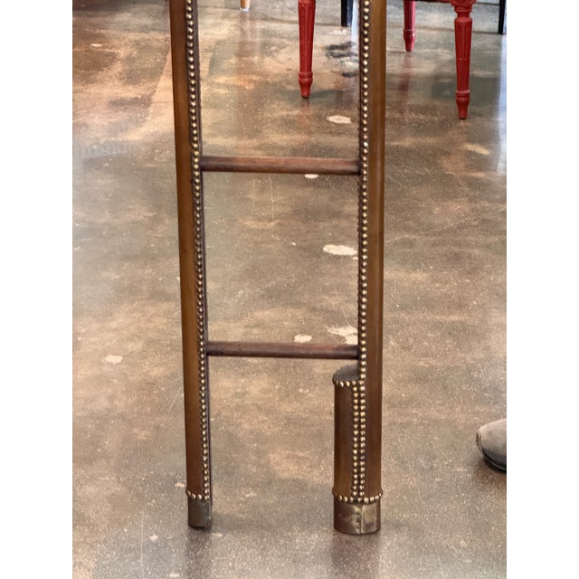 British Leather and Brass Studded Elephant Ladder For Sale - Image 6 of 15