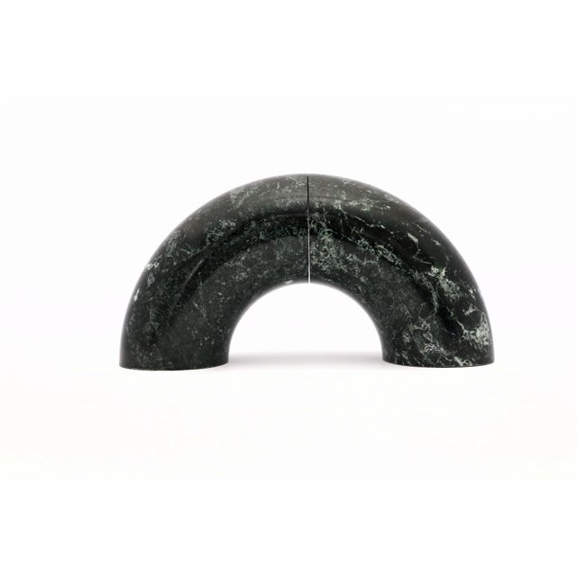 Green Marble Arch Bookends: Vintage Stone Decor by Bijan, Set of 2 For Sale In Phoenix - Image 6 of 12