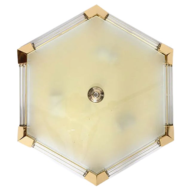 Hexagonal Glass Rod Flush Mount from Honsel, 1980s For Sale
