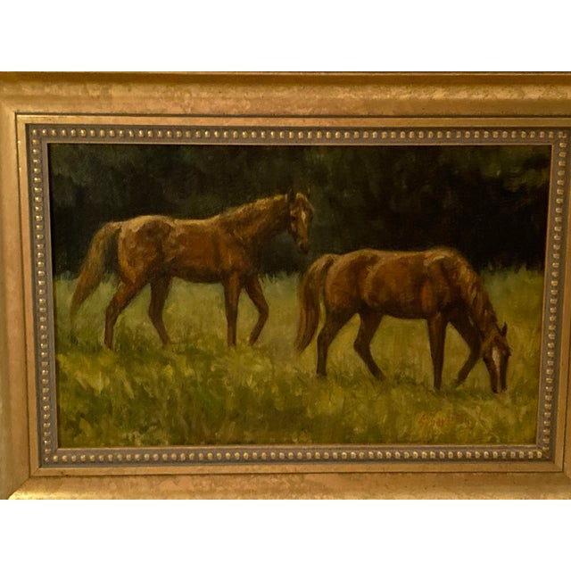 Americraft Sandra Severson Oil Painting at Meadow's Edge 1987. Sandra Severson American, 20th Century Oil Painting on Canvas Panel Signed to Lower Right For Sale - Image 4 of 12