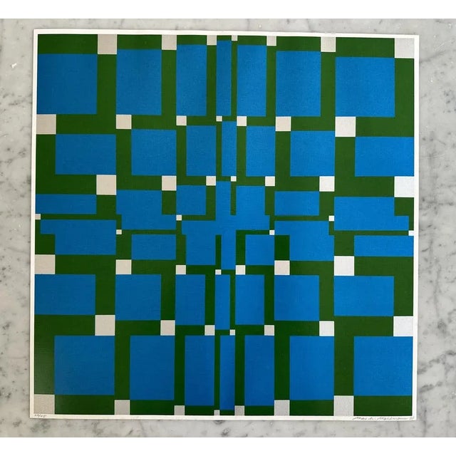 Max Hermann Mahlmann, Composition Trilogy Blue, Silkscreen Print For Sale - Image 10 of 12