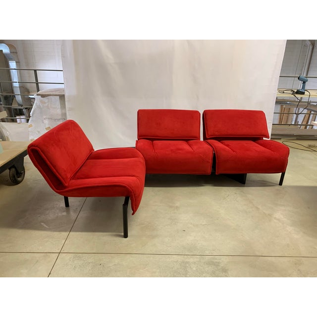 Red Model 125 Veranda 3-Seater Sofa by Vico Magistretti for Cassina, 1980s For Sale - Image 8 of 18