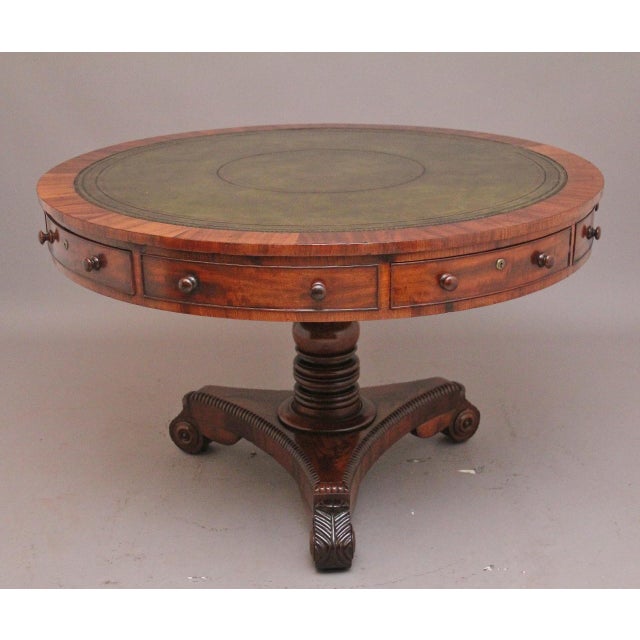 19th Century Antique Mahogany Drum Table, 1830 For Sale - Image 10 of 10
